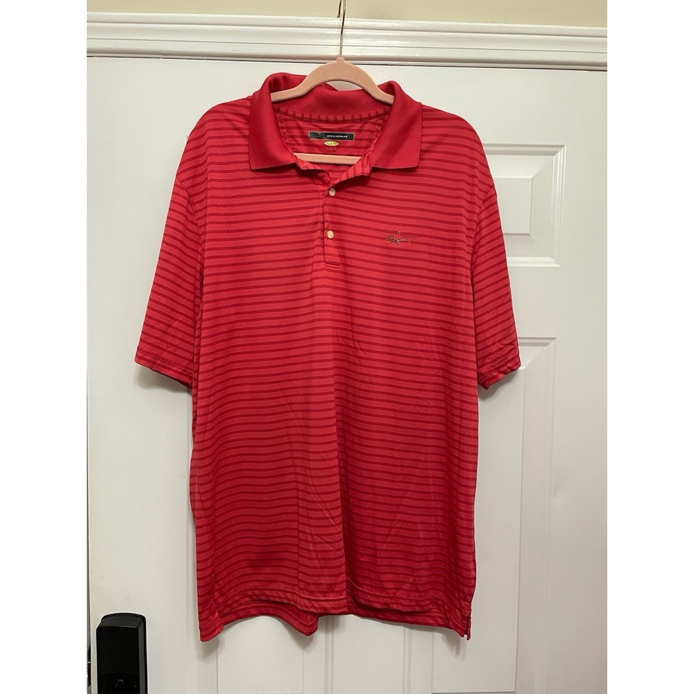 Greg Norman Play Dry Performance Golf Shirt Red Size XL Business Casual Athletic